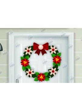 Σετ των 2 Intra απο ξύλο plywood  Χρώμα wenge 3mm-4mm πάχος - Χριστουγεννιάτικο στεφάνι Δίασταση 15x15 cm INTRAFABR-97660851