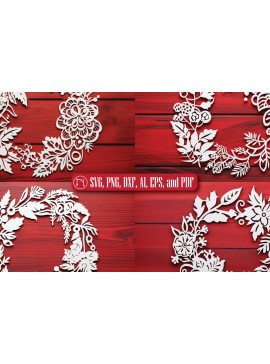 Σετ των 2 Intra απο ξύλο plywood  Χρώμα wenge 3mm-4mm πάχος - Χριστουγεννιάτικο στεφάνι στολίδι Πακέτο Δίασταση 4x4 cm INTRAFABR-122880439