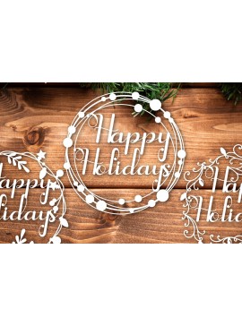 Σετ των 2 Intra απο ξύλο plywood  Χρώμα wenge 3mm-4mm πάχος - Χριστουγεννιάτικο στεφάνι, χάρτινο κομμένο πλαίσιο Δίασταση 15x15 cm INTRAFABR-26395102