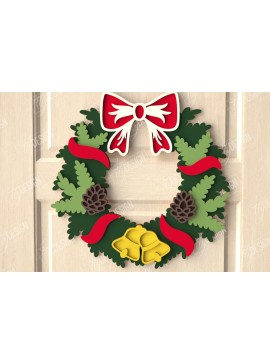 Σετ των 2 Intra απο ξύλο plywood  Χρώμα wenge 3mm-4mm πάχος - Χριστουγεννιάτικο στεφάνι|Διακόσμηση βεράντας|Στεφάνι πόρτας Δίασταση 15x15 cm INTRAFABR-52455490