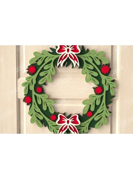 Σετ των 2 Intra απο ξύλο plywood  Χρώμα wenge 3mm-4mm πάχος - Χριστουγεννιάτικο στεφάνι|Διακόσμηση βεράντας|Στεφάνι πόρτας Δίασταση 15x15 cm INTRAFABR-71459328