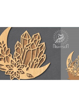 Σετ των 2 Intra απο ξύλο plywood  Χρώμα wenge 3mm-4mm πάχος - Διακόσμηση Chrystal Moon 4 Δίασταση 20x20 cm INTRAFABR-71661080