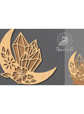 Σετ των 2 Intra απο ξύλο plywood  Χρώμα wenge 3mm-4mm πάχος - Διακόσμηση Chrystal Moon 5 Δίασταση 20x20 cm INTRAFABR-71471206