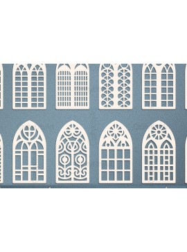 Intra απο ξύλο plywood  Χρώμα wenge 3mm-4mm πάχος - Πακέτο γοτθικού παραθύρου Church Arch Δίασταση 30x20 cm INTRAFABR-52456190