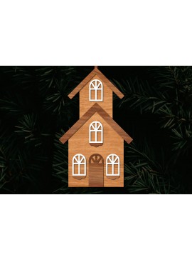 Σετ των 2 Intra απο ξύλο plywood  Χρώμα wenge 3mm-4mm πάχος - Πρότυπο κοπής με λέιζερ εκκλησίας, εκκλησία Woodcu Δίασταση 15x15 cm INTRAFABR-52456528