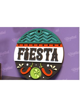 Intra απο ξύλο plywood  Χρώμα wenge 3mm-4mm πάχος - Cinco De Mayo Στρογγυλή πινακίδα κοπής με λέιζερ Δίασταση 30x20 cm INTRAFABR-119532640