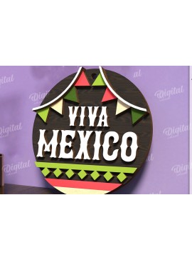 Intra απο ξύλο plywood  Χρώμα wenge 3mm-4mm πάχος - Cinco De Mayo Στρογγυλή πινακίδα κοπής με λέιζερ Δίασταση 30x20 cm INTRAFABR-59793539