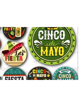 Intra απο ξύλο plywood  Χρώμα wenge 3mm-4mm πάχος - Cinco De Mayo Round Signs Bundle Laser Δίασταση 30x20 cm INTRAFABR-59088229