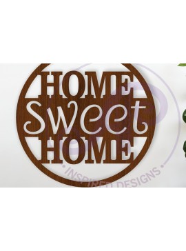 Intra απο ξύλο plywood  Χρώμα wenge 3mm-4mm πάχος - Κύκλος Σπίτι Γλυκό Σπίτι Τέχνης τοίχου Δίασταση 40x50 cm INTRAFABR-56279854