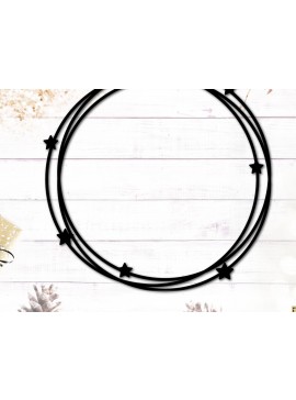 Intra απο ξύλο plywood  Χρώμα wenge 3mm-4mm πάχος - Κύκλος Μονόγραμμα Πλαίσιο με αστέρια Δίασταση 20x25 cm INTRAFABR-96841273