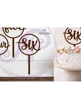 Intra απο ξύλο plywood  Χρώμα wenge 3mm-4mm πάχος - Circle Number Cake Topper 4 5 και 6 Δίασταση 30x20 cm INTRAFABR-96841641