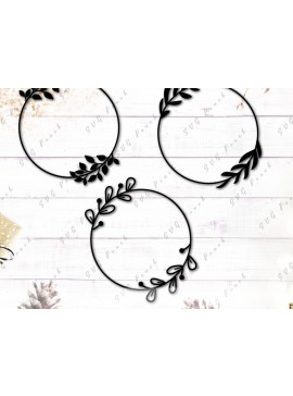 Intra απο ξύλο plywood  Χρώμα wenge 3mm-4mm πάχος - Στεφάνι κύκλου με φύλλα Δίασταση 20x25 cm INTRAFABR-96841262