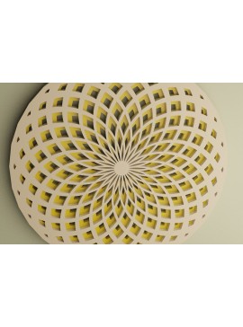 Σετ των 2 Intra απο ξύλο plywood  Χρώμα wenge 3mm-4mm πάχος - Κύκλος Yantra Στολίδι Δίασταση 6x6 cm INTRAFABR-96841267