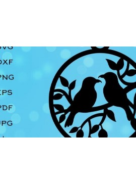 Σετ των 3 Intra απο ξύλο plywood  Χρώμα wenge 3mm-4mm πάχος - Circular Birds Earrings Δίασταση 3x3 cm INTRAFABR-22212514