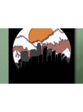 Intra απο ξύλο plywood  Χρώμα wenge 3mm-4mm πάχος - City 3D Shadow Box Paper Cut Δίασταση 25x25 cm INTRAFABR-97299488