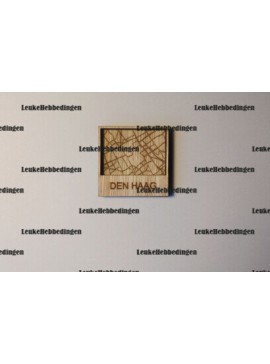 Intra απο ξύλο plywood  Χρώμα wenge 3mm-4mm πάχος - Χάρτης πόλης Κάτοψη της Χάγης για λέιζερ Δίασταση 30x30 cm INTRAFABR-97299612