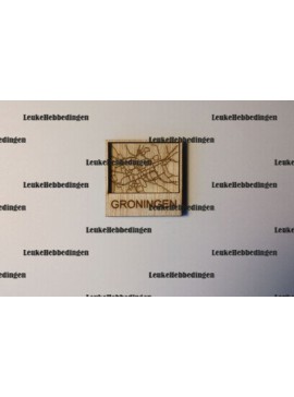 Intra απο ξύλο plywood  Χρώμα wenge 3mm-4mm πάχος - Χάρτης πόλης Groningen Κάτοψη για λέιζερ Δίασταση 30x30 cm INTRAFABR-97299636