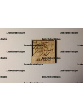 Intra απο ξύλο plywood  Χρώμα wenge 3mm-4mm πάχος - Χάρτης πόλης Κάτοψη Lelystad για λέιζερ Δίασταση 30x30 cm INTRAFABR-97299677