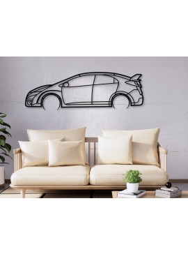 Σετ των 2 Intra απο ξύλο plywood  Χρώμα wenge 3mm-4mm πάχος - Civic FK2 Car Silhouette Δίασταση 20x20 cm INTRAFABR-120826860