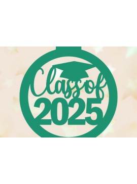 Σετ των 2 Intra απο ξύλο plywood  Χρώμα wenge 3mm-4mm πάχος - Τάξη 2025 Στολίδι αποφοίτησης Δίασταση 4x4 cm INTRAFABR-26397023