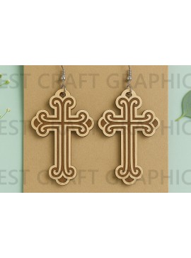 Σετ των 3 Intra απο ξύλο plywood  Χρώμα wenge 3mm-4mm πάχος - Κλασικά σκουλαρίκια με θηλιά Δίασταση 3x3 cm INTRAFABR-120434541