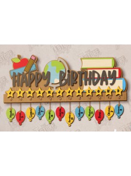 Intra απο ξύλο plywood  Χρώμα wenge 3mm-4mm πάχος - Γενέθλια στην τάξη | Πίνακας γενεθλίων |CNC Δίασταση 40x50 cm INTRAFABR-102280552