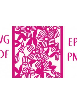 Σετ των 2 Intra απο ξύλο plywood  Χρώμα wenge 3mm-4mm πάχος - Ευχετήρια κάρτα Clematis Floral Δίασταση 7x5 cm INTRAFABR-97733022