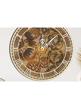 Σετ των 2 Intra απο ξύλο plywood  Χρώμα wenge 3mm-4mm πάχος - Ρολόι Πολυστρωματικά Αρχεία Αποκοπής με Λέιζερ Δίασταση 8x15 cm INTRAFABR-61208721