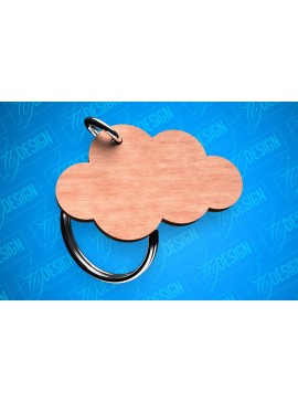 Σετ των 2 Intra απο ξύλο plywood  Χρώμα wenge 3mm-4mm πάχος - Cloud Keychain Shapes Δίασταση 4x4 cm INTRAFABR-107013275