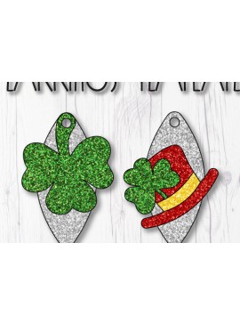 Σετ των 3 Intra απο ξύλο plywood  Χρώμα wenge 3mm-4mm πάχος - Πρότυπο σκουλαρίκια τριφύλλι Δίασταση 3x3 cm INTRAFABR-97657322