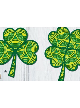 Intra απο ξύλο plywood  Χρώμα wenge 3mm-4mm πάχος - Clover Mandala 3D Layered Papercut Δίασταση 30x30 cm INTRAFABR-97657362