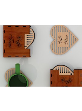 Intra απο ξύλο plywood  Χρώμα wenge 3mm-4mm πάχος - Κουτί σουβέρ και σουβέρ καρδιάς Δίασταση 30x20 cm INTRAFABR-98477592