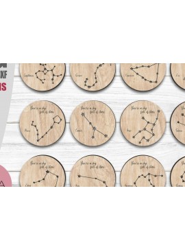 Σετ των 2 Intra απο ξύλο plywood  Χρώμα wenge 3mm-4mm πάχος - Coaster Bundle Day Valentine , Laser Δίασταση 20x20 cm INTRAFABR-98477655