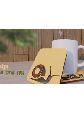 Σετ των 2 Intra απο ξύλο plywood  Χρώμα wenge 3mm-4mm πάχος - σουβέρ Δίασταση 15x15 cm INTRAFABR-108803883