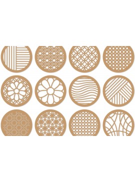 Intra απο ξύλο plywood  Χρώμα wenge 3mm-4mm πάχος - Coaster Lasercut - κοπής με λέιζερ Δίασταση 30x20 cm INTRAFABR-30925432
