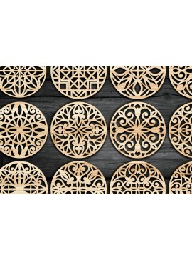 Intra απο ξύλο plywood  Χρώμα wenge 3mm-4mm πάχος - Coasters Grill Πακέτο 10 Δίασταση 30x30 cm INTRAFABR-93710523