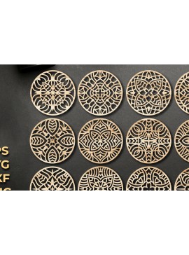 Intra απο ξύλο plywood  Χρώμα wenge 3mm-4mm πάχος - Αρχεία κοπής με λέιζερ σουβέρ Δίασταση 30x20 cm INTRAFABR-102530528