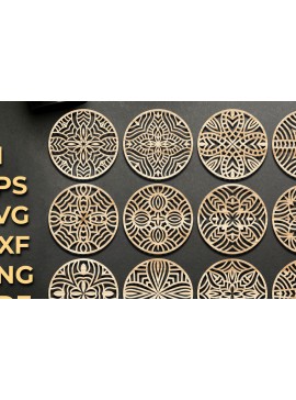 Intra απο ξύλο plywood  Χρώμα wenge 3mm-4mm πάχος - Αρχεία κοπής με λέιζερ σουβέρ Δίασταση 30x20 cm INTRAFABR-102531506