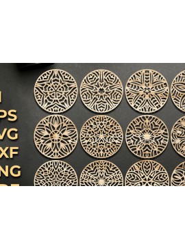 Intra απο ξύλο plywood  Χρώμα wenge 3mm-4mm πάχος - Αρχεία κοπής με λέιζερ σουβέρ Δίασταση 30x20 cm INTRAFABR-102531570