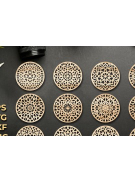 Intra απο ξύλο plywood  Χρώμα wenge 3mm-4mm πάχος - Αρχεία κοπής με λέιζερ σουβέρ Δίασταση 30x20 cm INTRAFABR-102531694