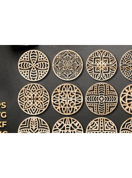 Intra απο ξύλο plywood  Χρώμα wenge 3mm-4mm πάχος - Αρχεία κοπής με λέιζερ σουβέρ Δίασταση 30x20 cm INTRAFABR-31850109