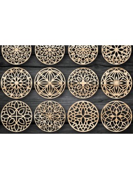 Intra απο ξύλο plywood  Χρώμα wenge 3mm-4mm πάχος - Πακέτο αρχείων Cut Coasters V09 Δίασταση 30x20 cm INTRAFABR-75816894