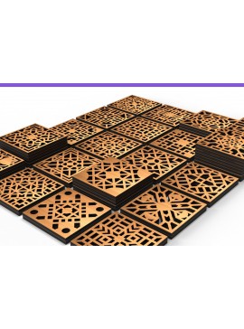 Intra απο ξύλο plywood  Χρώμα wenge 3mm-4mm πάχος - Πακέτο αρχείων Cut Coasters V105 Δίασταση 30x20 cm INTRAFABR-76366787