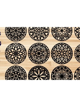 Intra απο ξύλο plywood  Χρώμα wenge 3mm-4mm πάχος - Πακέτο αρχείων Cut Coasters V12 Δίασταση 30x20 cm INTRAFABR-76369704