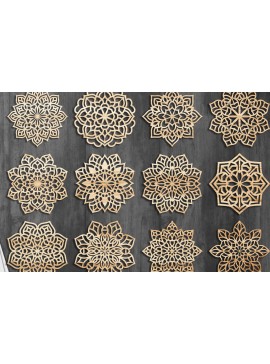 Intra απο ξύλο plywood  Χρώμα wenge 3mm-4mm πάχος - Πακέτο αρχείων Cut Coasters V62 Δίασταση 30x20 cm INTRAFABR-124376106
