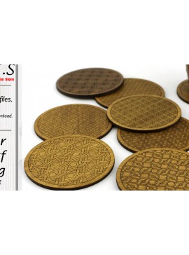 Σετ των 2 Intra απο ξύλο plywood  Χρώμα wenge 3mm-4mm πάχος - Σουβέρ. λέιζερ. Σετ 9 σουβέρ Δίασταση 20x20 cm INTRAFABR-100297558