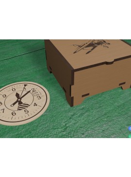 Σετ των 2 Intra απο ξύλο plywood  Χρώμα wenge 3mm-4mm πάχος - Coasters Laser Files Όργανο αεροπλάνου Δίασταση 20x20 cm INTRAFABR-100296766