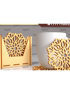 Intra απο ξύλο plywood  Χρώμα wenge 3mm-4mm πάχος - Σουβέρ με θήκη Design Δίασταση 30x20 cm INTRAFABR-101182212