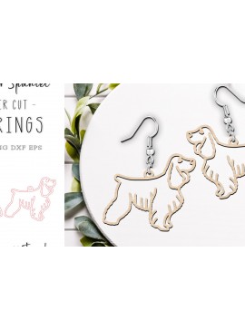 Intra απο ξύλο plywood  Χρώμα wenge 3mm-4mm πάχος - Κόκερ σπάνιελ σκουλαρίκια σκύλου κοπής με λέιζερ Δίασταση 900x900 cm INTRAFABR-114246160