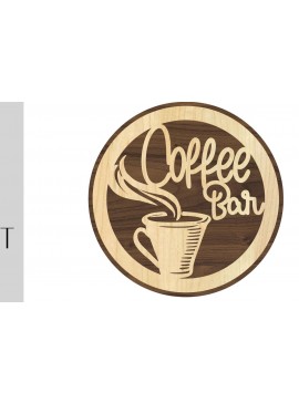 Σετ των 2 Intra απο ξύλο plywood  Χρώμα wenge 3mm-4mm πάχος - Πινακίδα καφέ μπαρ για λέιζερ Δίασταση 20x20 cm INTRAFABR-32443850